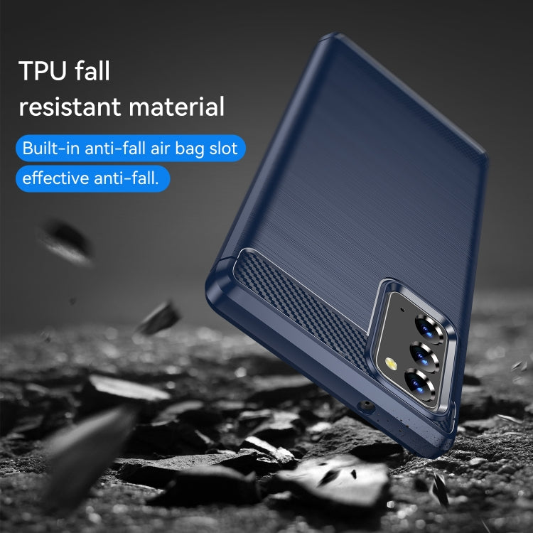 For Samsung Galaxy Note20 Brushed Texture Carbon Fiber TPU Case(Navy Blue) by buy2fix