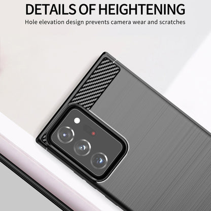 For Samsung Galaxy Note20 Ultra Brushed Texture Carbon Fiber TPU Case(Black) by buy2fix