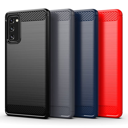 For Samsung Galaxy S20 FE Brushed Texture Carbon Fiber TPU Case(Navy Blue) by buy2fix