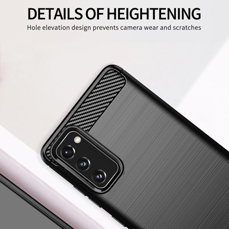 For Samsung Galaxy S20 FE Brushed Texture Carbon Fiber TPU Case(Black) by buy2fix