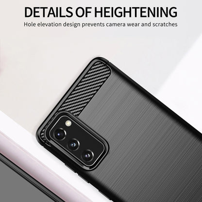 For Samsung Galaxy S20 FE Brushed Texture Carbon Fiber TPU Case(Navy Blue) by buy2fix