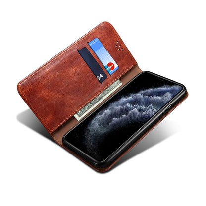 For iPhone X / XS Simple Wax Crazy Horse Texture Horizontal Flip Leather Case with Card Slots & Wallet(Brown) - More iPhone Cases by buy2fix | Online Shopping UK | buy2fix