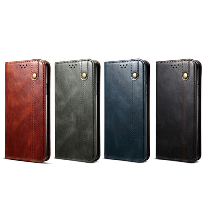 For iPhone X / XS Simple Wax Crazy Horse Texture Horizontal Flip Leather Case with Card Slots & Wallet(Brown) - More iPhone Cases by buy2fix | Online Shopping UK | buy2fix