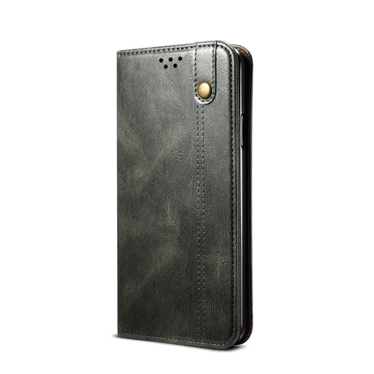 For iPhone XS Max Simple Wax Crazy Horse Texture Horizontal Flip Leather Case with Card Slots & Wallet(Dark Green) - More iPhone Cases by buy2fix | Online Shopping UK | buy2fix