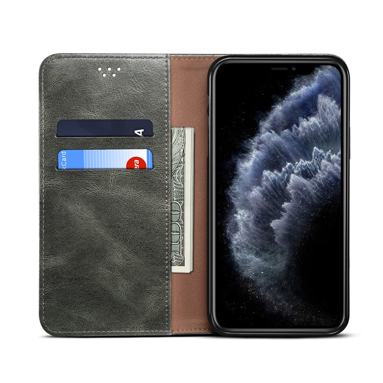 For iPhone XS Max Simple Wax Crazy Horse Texture Horizontal Flip Leather Case with Card Slots & Wallet(Dark Green) - More iPhone Cases by buy2fix | Online Shopping UK | buy2fix