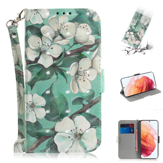 For Samsung Galaxy S21 5G 3D Colored Drawing Horizontal Flip Leather Case with Holder & Card Slots & Wallet & Lanyard(Watercolor Flower) - Galaxy S21 5G Cases by buy2fix | Online Shopping UK | buy2fix