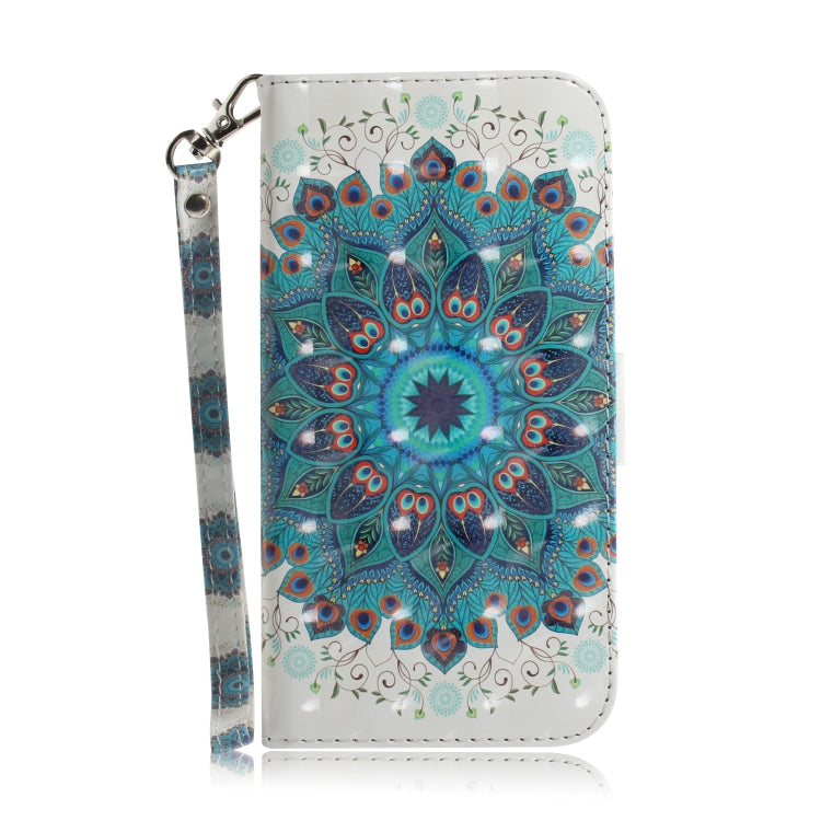 For Samsung Galaxy S21 5G 3D Colored Drawing Horizontal Flip Leather Case with Holder & Card Slots & Wallet & Lanyard(Peacock Wreath) - Galaxy S21 5G Cases by buy2fix | Online Shopping UK | buy2fix