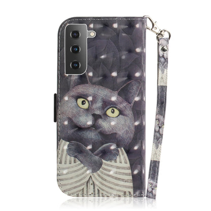 For Samsung Galaxy S21 5G 3D Colored Drawing Horizontal Flip Leather Case with Holder & Card Slots & Wallet & Lanyard(Hug Cat) - Galaxy S21 5G Cases by buy2fix | Online Shopping UK | buy2fix