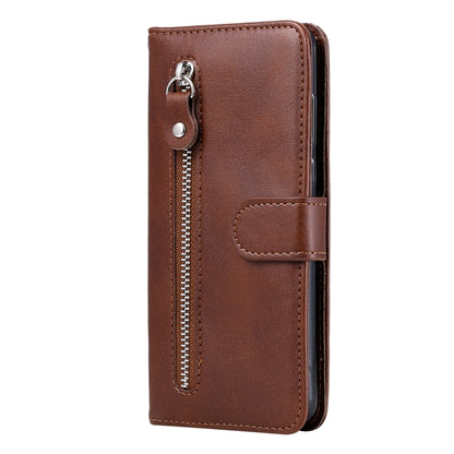 For OPPO A9 (2020) / A5 (2020) Fashion Calf Texture Zipper Horizontal Flip Leather Case with Holder & Card Slots & Wallet(Brown) - OPPO Cases by buy2fix | Online Shopping UK | buy2fix