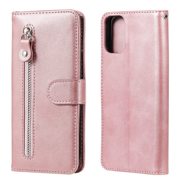 For Motorola Moto G9 Plus Fashion Calf Texture Zipper Horizontal Flip Leather Case with Holder & Card Slots & Wallet(Rose Gold) - Motorola Cases by buy2fix | Online Shopping UK | buy2fix