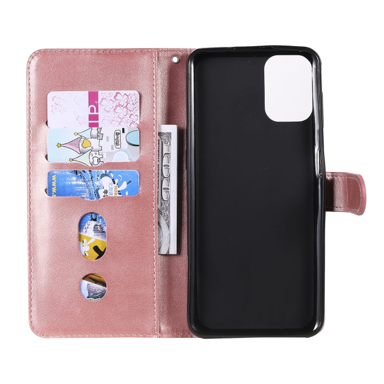 For Motorola Moto G9 Plus Fashion Calf Texture Zipper Horizontal Flip Leather Case with Holder & Card Slots & Wallet(Rose Gold) - Motorola Cases by buy2fix | Online Shopping UK | buy2fix