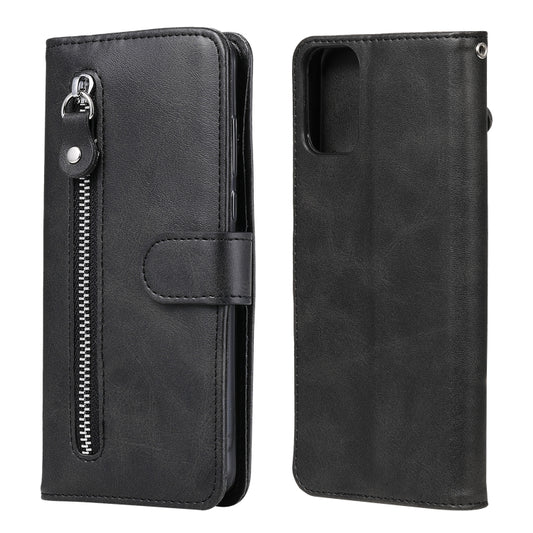 For Motorola Moto G9 Plus Fashion Calf Texture Zipper Horizontal Flip Leather Case with Holder & Card Slots & Wallet(Black) - Motorola Cases by buy2fix | Online Shopping UK | buy2fix