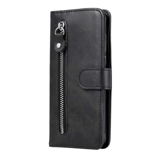 For Motorola Moto G9 Plus Fashion Calf Texture Zipper Horizontal Flip Leather Case with Holder & Card Slots & Wallet(Black) - Motorola Cases by buy2fix | Online Shopping UK | buy2fix