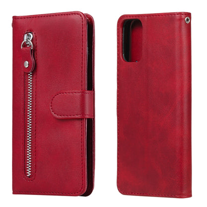 For Motorola Moto G9 Plus Fashion Calf Texture Zipper Horizontal Flip Leather Case with Holder & Card Slots & Wallet(Red) - Motorola Cases by buy2fix | Online Shopping UK | buy2fix