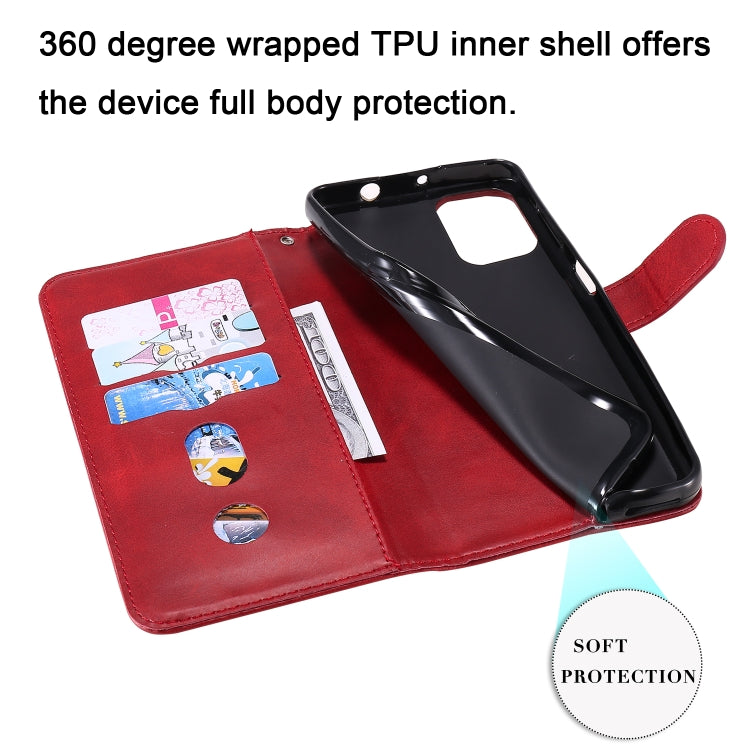 For Motorola Moto G9 Plus Fashion Calf Texture Zipper Horizontal Flip Leather Case with Holder & Card Slots & Wallet(Red) - Motorola Cases by buy2fix | Online Shopping UK | buy2fix