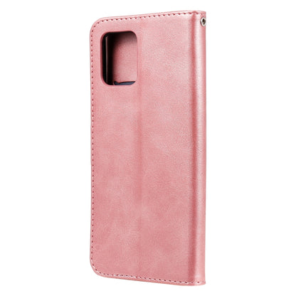 For Samsung Galaxy A42 5G Fashion Calf Texture Zipper Horizontal Flip Leather Case with Holder & Card Slots & Wallet(Rose Gold) by buy2fix