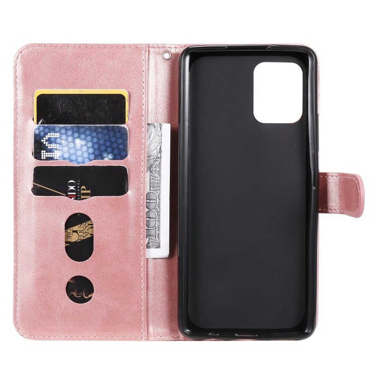 For Samsung Galaxy A42 5G Fashion Calf Texture Zipper Horizontal Flip Leather Case with Holder & Card Slots & Wallet(Rose Gold) by buy2fix