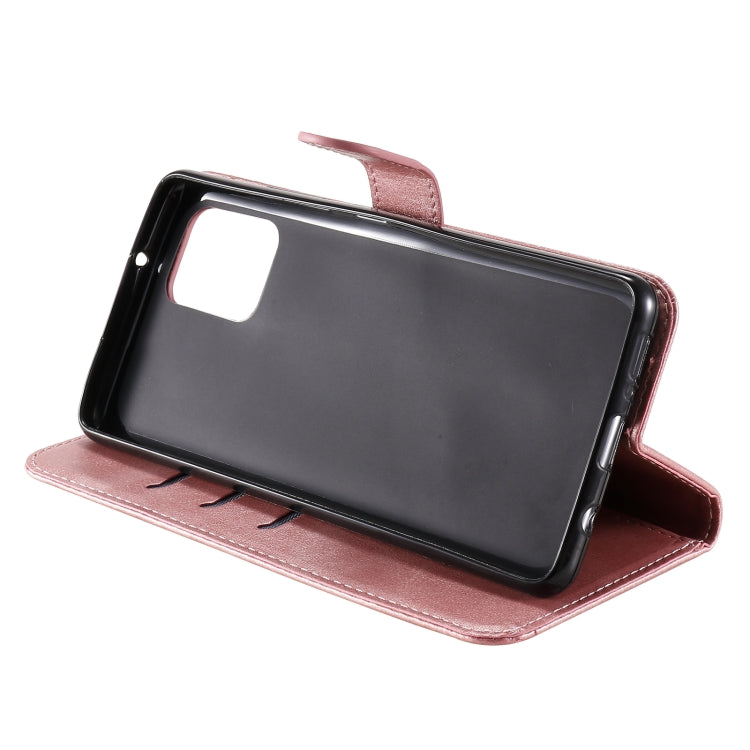 For Samsung Galaxy A42 5G Fashion Calf Texture Zipper Horizontal Flip Leather Case with Holder & Card Slots & Wallet(Rose Gold) by buy2fix