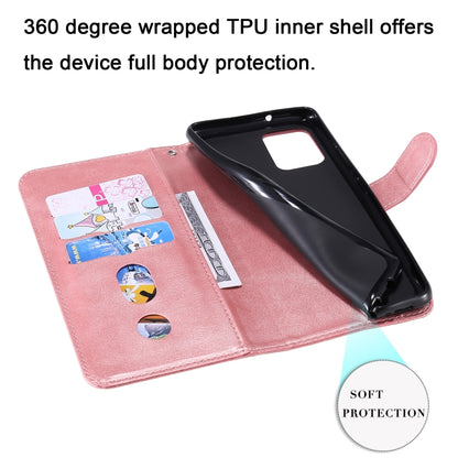 For Samsung Galaxy A42 5G Fashion Calf Texture Zipper Horizontal Flip Leather Case with Holder & Card Slots & Wallet(Rose Gold) by buy2fix