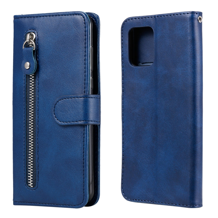 For Samsung Galaxy A42 5G Fashion Calf Texture Zipper Horizontal Flip Leather Case with Holder & Card Slots & Wallet(Blue) by buy2fix