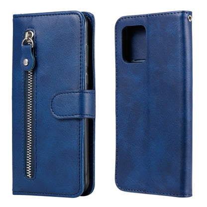For Samsung Galaxy A42 5G Fashion Calf Texture Zipper Horizontal Flip Leather Case with Holder & Card Slots & Wallet(Blue) by buy2fix