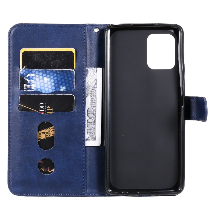 For Samsung Galaxy A42 5G Fashion Calf Texture Zipper Horizontal Flip Leather Case with Holder & Card Slots & Wallet(Blue) by buy2fix