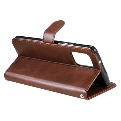 For Samsung Galaxy A42 5G Fashion Calf Texture Zipper Horizontal Flip Leather Case with Holder & Card Slots & Wallet(Brown) by buy2fix