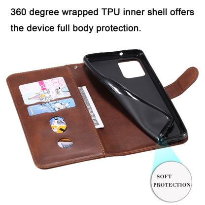 For Samsung Galaxy A42 5G Fashion Calf Texture Zipper Horizontal Flip Leather Case with Holder & Card Slots & Wallet(Brown) by buy2fix