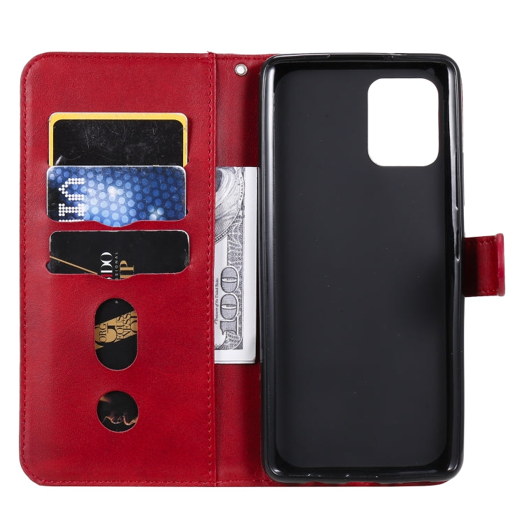 For Samsung Galaxy A42 5G Fashion Calf Texture Zipper Horizontal Flip Leather Case with Holder & Card Slots & Wallet(Red) by buy2fix