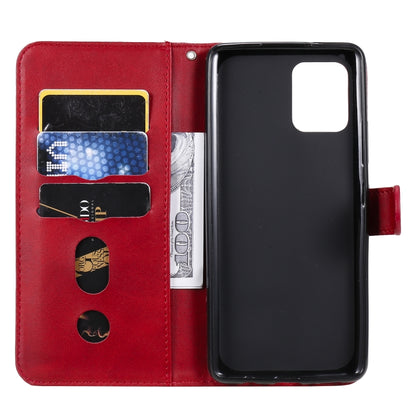 For Samsung Galaxy A42 5G Fashion Calf Texture Zipper Horizontal Flip Leather Case with Holder & Card Slots & Wallet(Red) by buy2fix