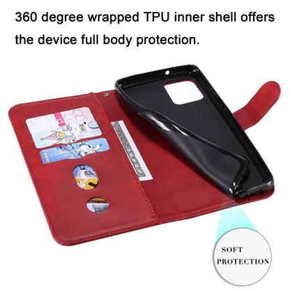 For Samsung Galaxy A42 5G Fashion Calf Texture Zipper Horizontal Flip Leather Case with Holder & Card Slots & Wallet(Red) by buy2fix