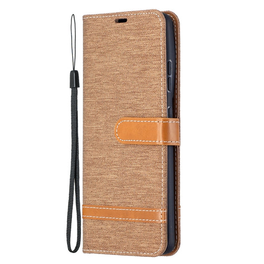 For Samsung Galaxy S21 Ultra 5G Color Matching Denim Texture Horizontal Flip Leather Case with Holder & Card Slots & Wallet & Lanyard(Brown) - Galaxy S21 Ultra 5G Cases by buy2fix | Online Shopping UK | buy2fix