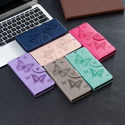 For Samsung Galaxy S21 5G Embossing Two Butterflies Pattern Horizontal Flip PU Leather Case with Holder & Card Slot & Wallet & Lanyard(Green) - Galaxy S21 5G Cases by buy2fix | Online Shopping UK | buy2fix