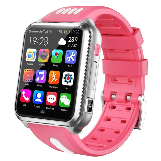 H1 1.54 inch Full-fit Screen Dual Cameras Smart Phone Watch, Support SIM Card / GPS Tracking / Real-time Trajectory / Temperature Monitoring(Silver Pink) by buy2fix