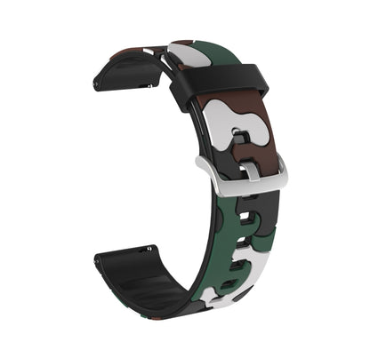 20mm For Samsung Galaxy Watch 3 41mm Camouflage Silicone Watch Band with Silver Buckle(3) - Watch Bands by buy2fix | Online Shopping UK | buy2fix