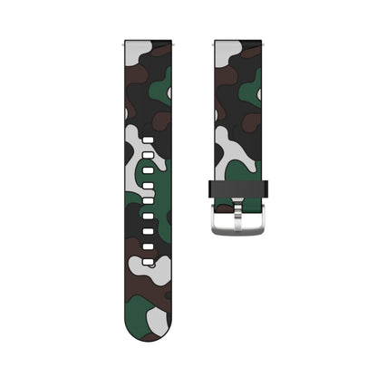 20mm For Samsung Galaxy Watch 3 41mm Camouflage Silicone Watch Band with Silver Buckle(3) - Watch Bands by buy2fix | Online Shopping UK | buy2fix