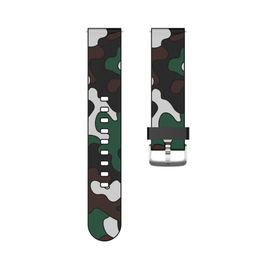 20mm For Samsung Galaxy Watch 3 41mm Camouflage Silicone Watch Band with Silver Buckle(3) - Watch Bands by buy2fix | Online Shopping UK | buy2fix