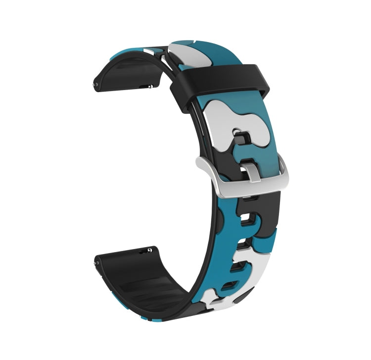 22mm For Samsung Galaxy Watch 3 45mm Camouflage Silicone Watch Band with Silver Buckle(6) - Watch Bands by buy2fix | Online Shopping UK | buy2fix