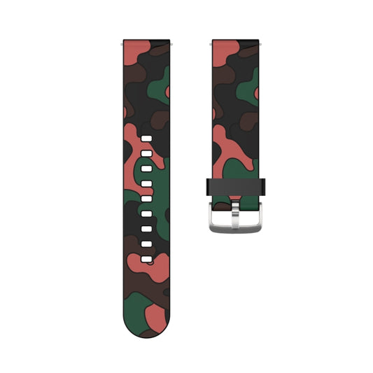 20mm For Samsung Galaxy Watch Active2 44mm / Watch Active2 40mm / Watch Active Camouflage Silicone Watch Band with Silver Buckle(1) - Watch Bands by buy2fix | Online Shopping UK | buy2fix