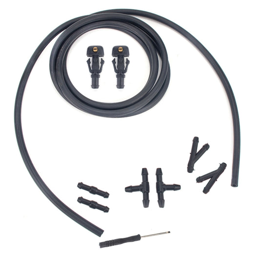 2 PCS Front Windshield Washer Wiper Jet Water Spray Nozzle + Hose Connector Set 3W7Z17603AA for Ford F-150 - Windscreen Wipers by buy2fix | Online Shopping UK | buy2fix