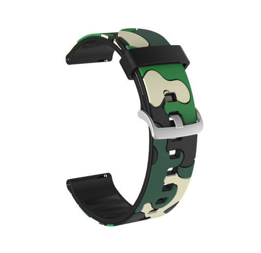 20mm For Amazfit GTR 2 / GTR 42mm Camouflage Silicone  Watch Band with Silver Buckle(4) - Watch Bands by buy2fix | Online Shopping UK | buy2fix