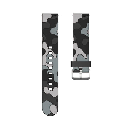22mm For Amazfit Smart Sport Watch / Smart Sport Watch 2 / Smart Sport Watch 3 / Smart Sport Watch 2S Camouflage Silicone  Watch Band with Silver Buckle(5) - Watch Bands by buy2fix | Online Shopping UK | buy2fix