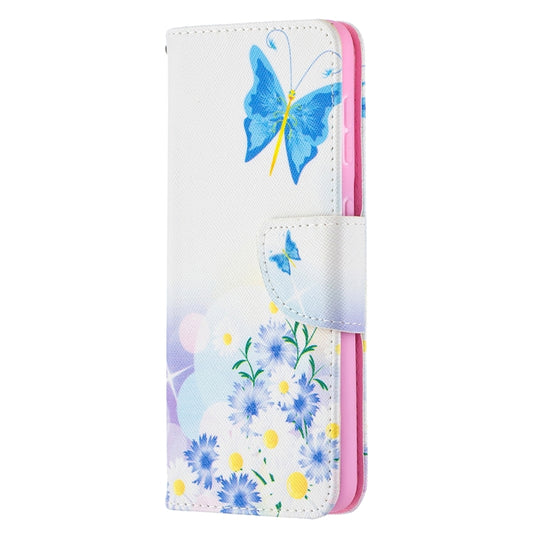 For Samsung Galaxy S21 5G Colored Drawing Pattern Horizontal Flip Leather Case with Holder & Card Slots & Wallet(Flower and Butterfly) - Galaxy S21 5G Cases by buy2fix | Online Shopping UK | buy2fix