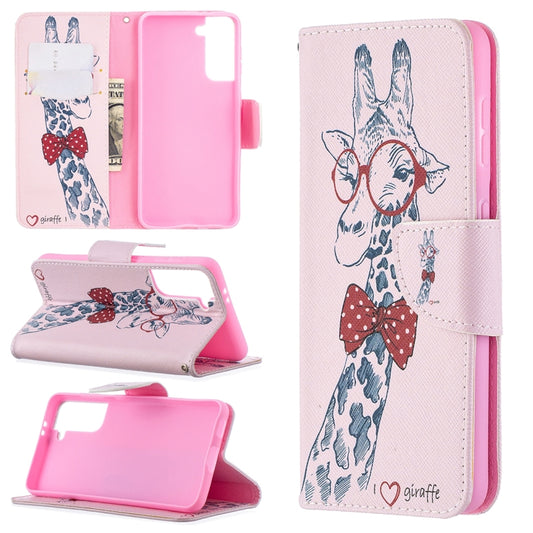 For Samsung Galaxy S21 5G Colored Drawing Pattern Horizontal Flip Leather Case with Holder & Card Slots & Wallet(Deer) - Galaxy S21 5G Cases by buy2fix | Online Shopping UK | buy2fix