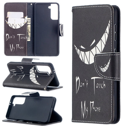 For Samsung Galaxy S21 5G Colored Drawing Pattern Horizontal Flip Leather Case with Holder & Card Slots & Wallet(Smirk) - Galaxy S21 5G Cases by buy2fix | Online Shopping UK | buy2fix