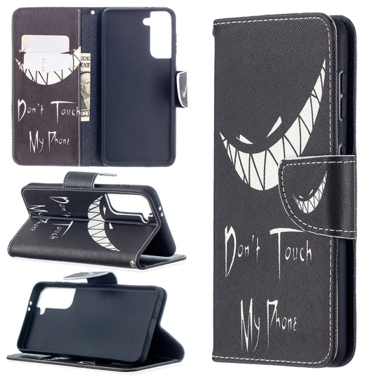For Samsung Galaxy S21 5G Colored Drawing Pattern Horizontal Flip Leather Case with Holder & Card Slots & Wallet(Smirk)