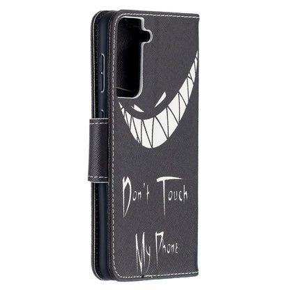 For Samsung Galaxy S21 5G Colored Drawing Pattern Horizontal Flip Leather Case with Holder & Card Slots & Wallet(Smirk) - Galaxy S21 5G Cases by buy2fix | Online Shopping UK | buy2fix