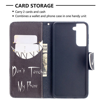 For Samsung Galaxy S21 5G Colored Drawing Pattern Horizontal Flip Leather Case with Holder & Card Slots & Wallet(Smirk) - Galaxy S21 5G Cases by buy2fix | Online Shopping UK | buy2fix