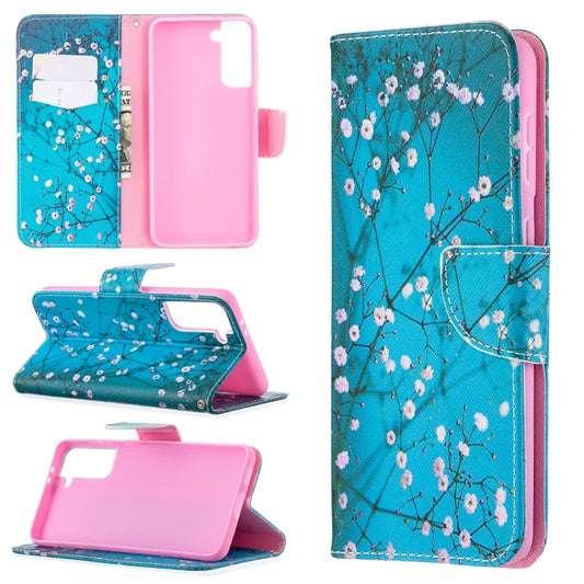 For Samsung Galaxy S21+ 5G Colored Drawing Pattern Horizontal Flip Leather Case with Holder & Card Slots & Wallet(Plum Blossom) - Galaxy S21+ 5G Cases by buy2fix | Online Shopping UK | buy2fix
