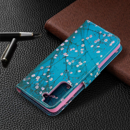 For Samsung Galaxy S21+ 5G Colored Drawing Pattern Horizontal Flip Leather Case with Holder & Card Slots & Wallet(Plum Blossom) - Galaxy S21+ 5G Cases by buy2fix | Online Shopping UK | buy2fix